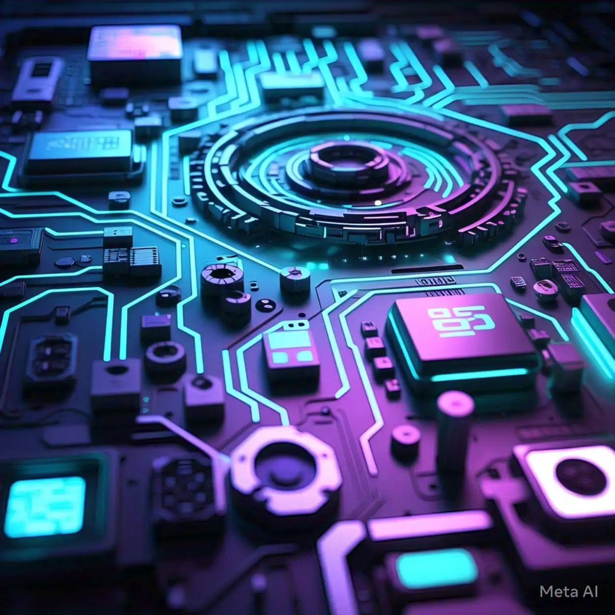 image of computer insides working AI